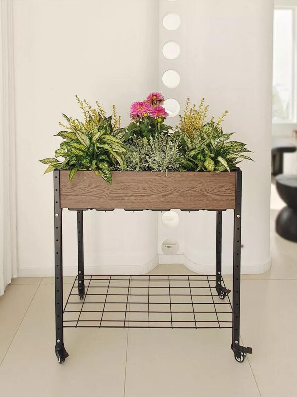 Rolling Potting Bench with Under-Shelf Storage & Garden Rolling Table - Image 2